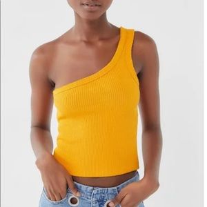 Yellow one shoulder urban outfitters top